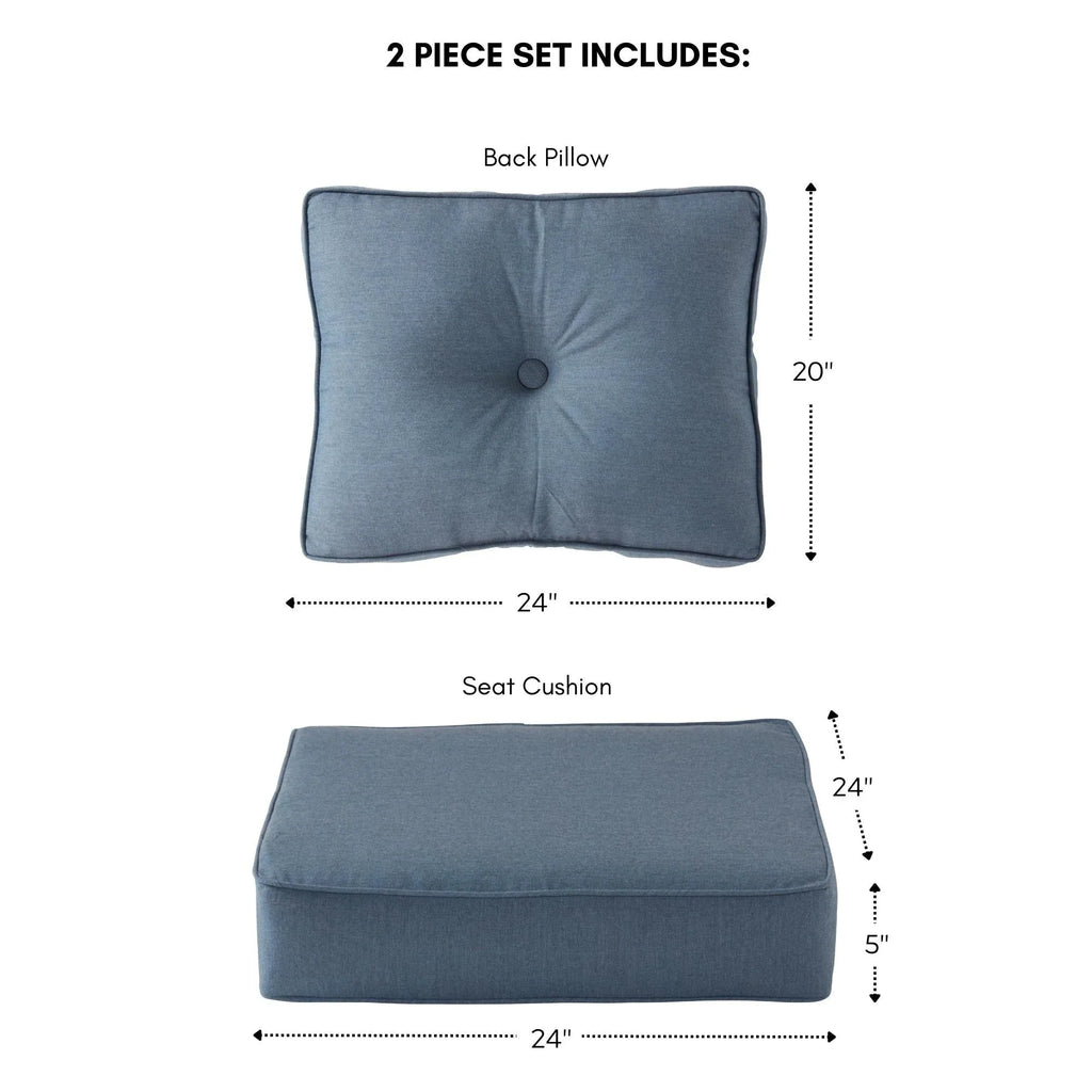 Sunbrella Ensemble de coussins d'extérieur à assise profonde premium 2 pièces