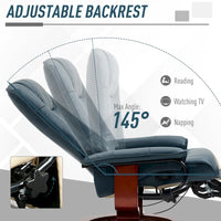 Fauteuil Inclinable HomCom en Similicuir Réglable Manuel à Base Pivotante avec Repose-Pieds Confortable et Relaxant