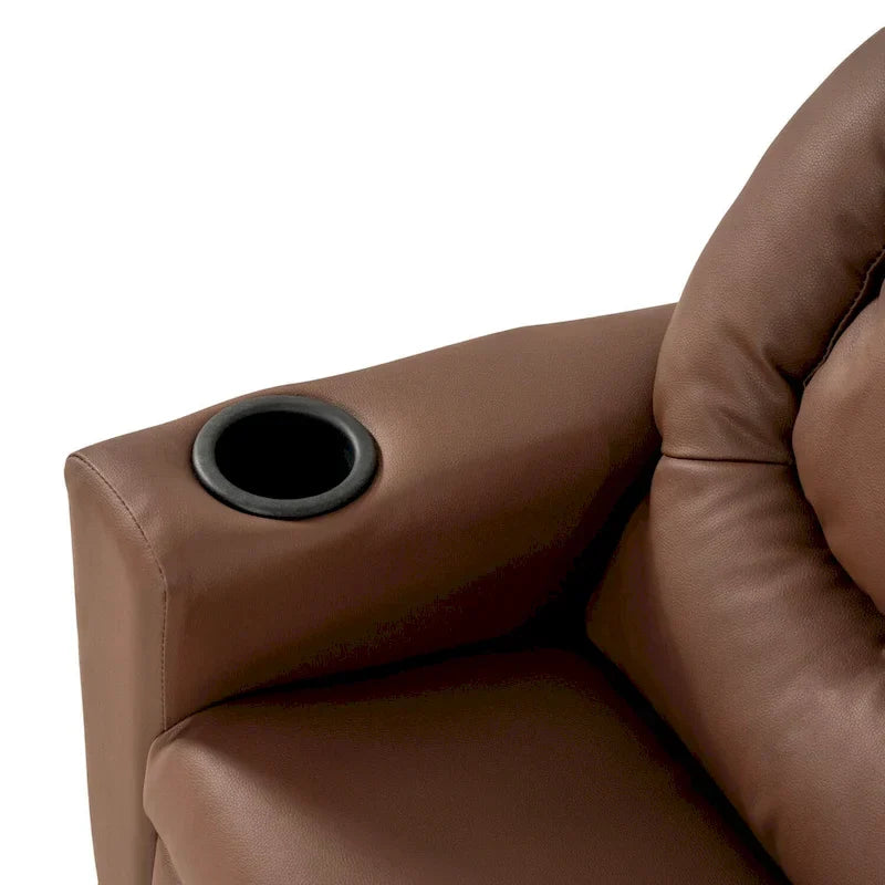 Fauteuil inclinable pour enfants en PVC avec fonction d'inclinaison par poussée, porte-gobelet et repose-pieds confortable