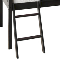 Lit mezzanine bas classique double CraftPorch avec tableau noir, toboggan et échelle