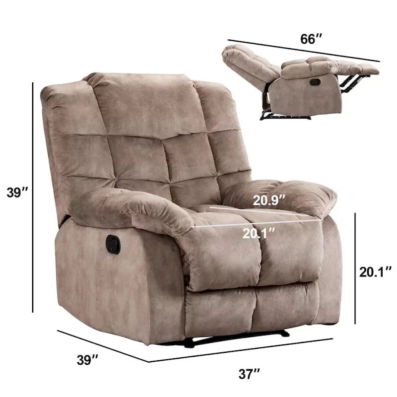 Fauteuil inclinable ergonomique surrembourré manuel