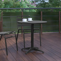 Table d'intérieur/extérieur en aluminium à plateau lisse de 27,5 po avec base