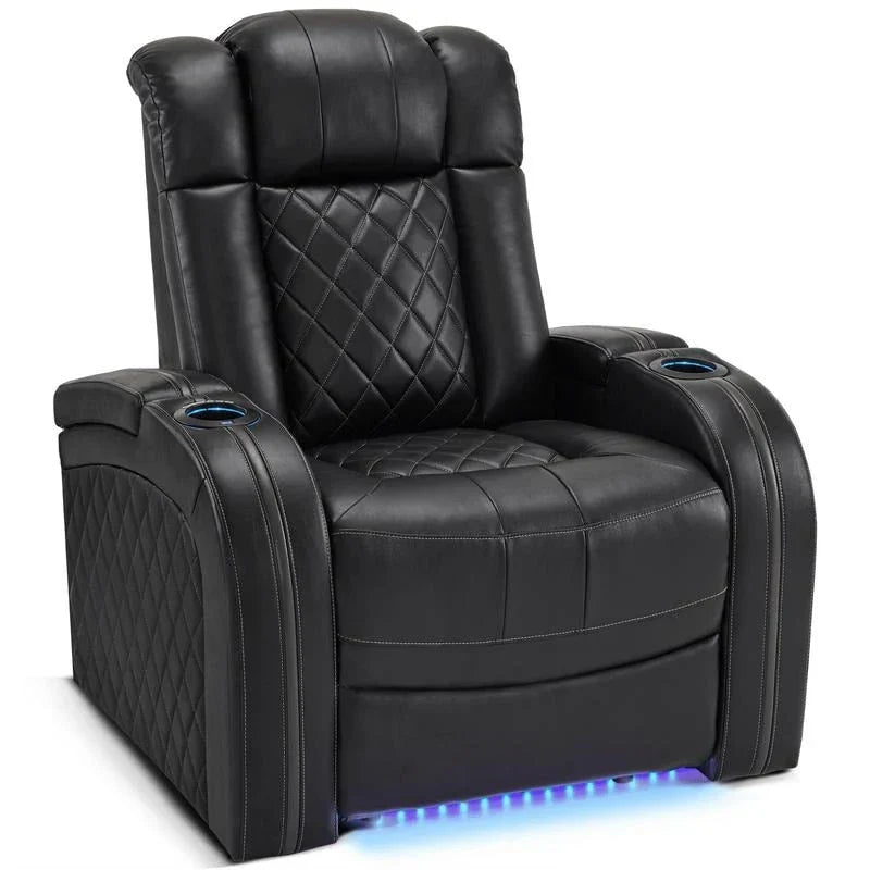 MCombo Fauteuil inclinable électrique avec appui-tête réglable, siège de home cinéma double moteur avec port USB, cuir respirant HTS411