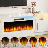 Bossin Meuble TV avec foyer 70 avec foyer électrique 36, meuble TV pour téléviseurs jusqu'à 80, LED 16 couleurs/meuble de divertissement
