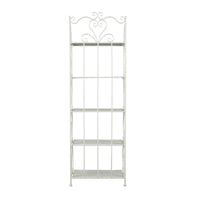 Étagère de boulanger pliante haute en métal à volutes, intérieure et extérieure, 5 étagères - Or ou blanc - Roche River Decor