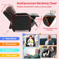 Fauteuil Inclinable Enfant Gymax Ergonomique en Cuir avec Repose-Pieds