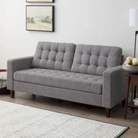Canapé Brookside Brynn 76 po. avec accoudoirs carrés en similicuir/velours/tissu