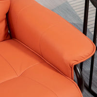 Fauteuil Inclinable HomCom en Similicuir Réglable Manuel à Base Pivotante avec Repose-Pieds Confortable et Relaxant