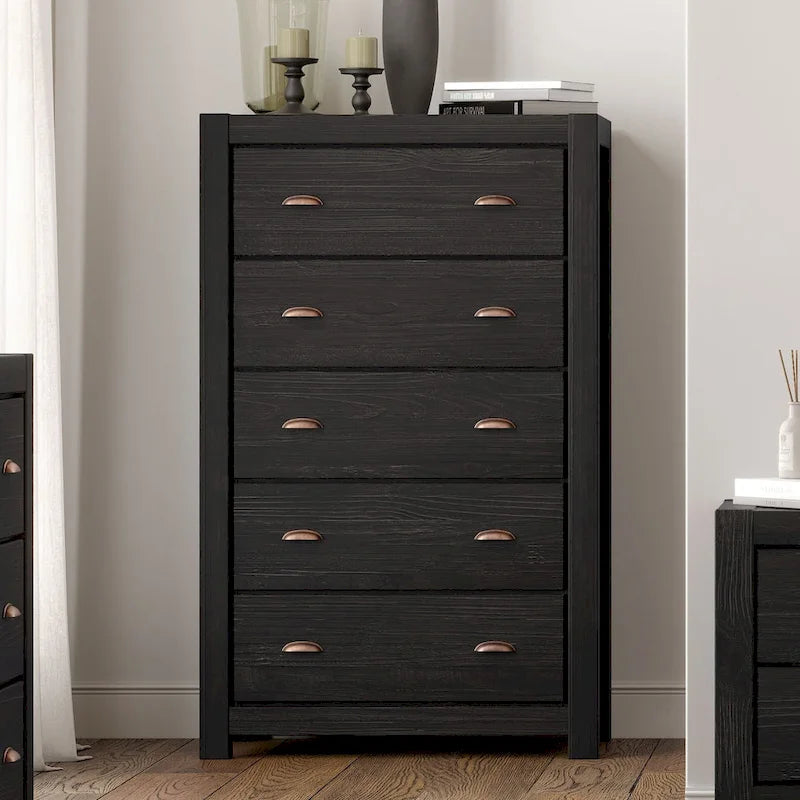 Grain Wood Furniture Montauk Coffre 5 tiroirs en bois massif