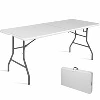 Table pliante Costway 180 cm portable plastique intérieur extérieur pique-nique fête