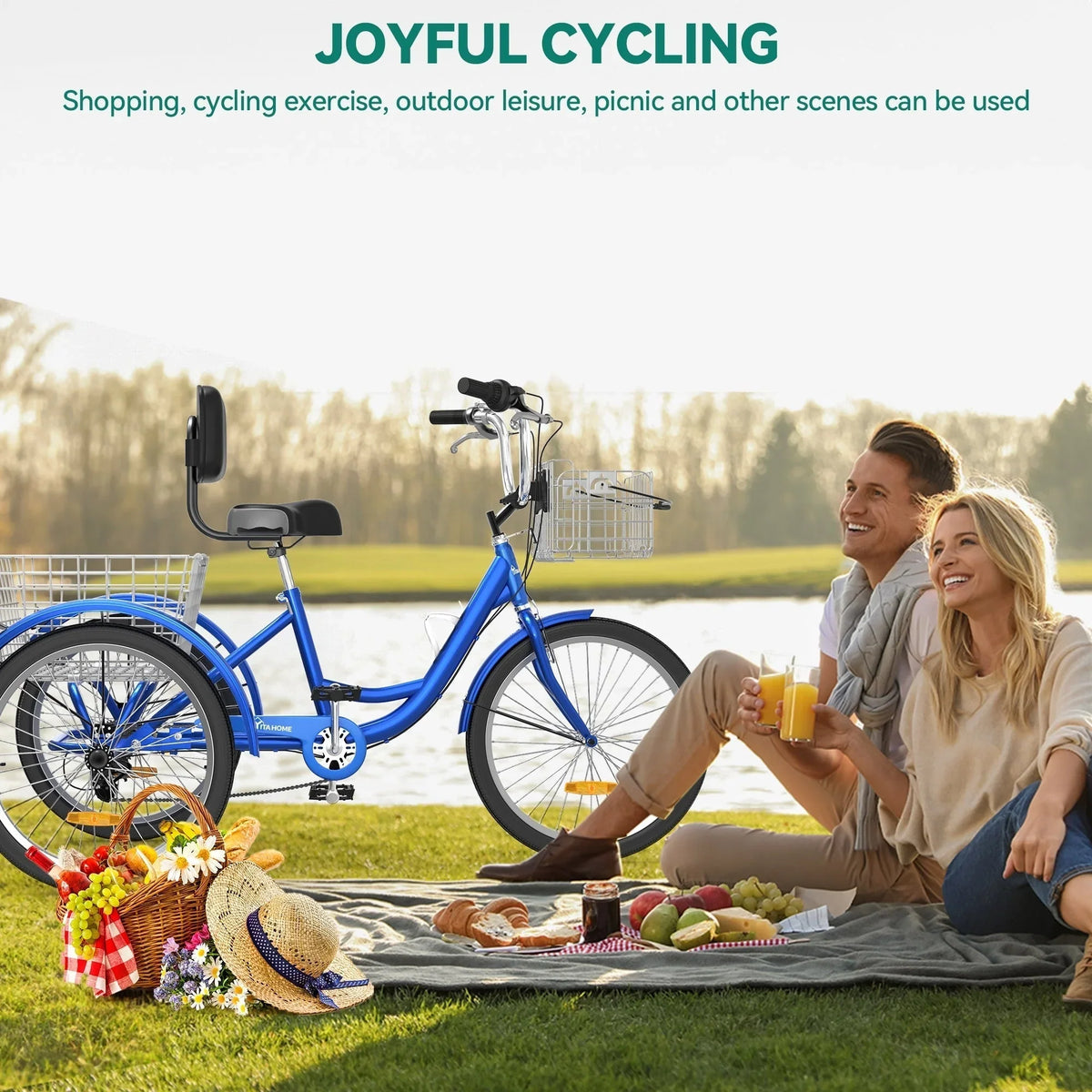 Tricycle adulte 26 vélo 3 roues 7 vitesses Trike