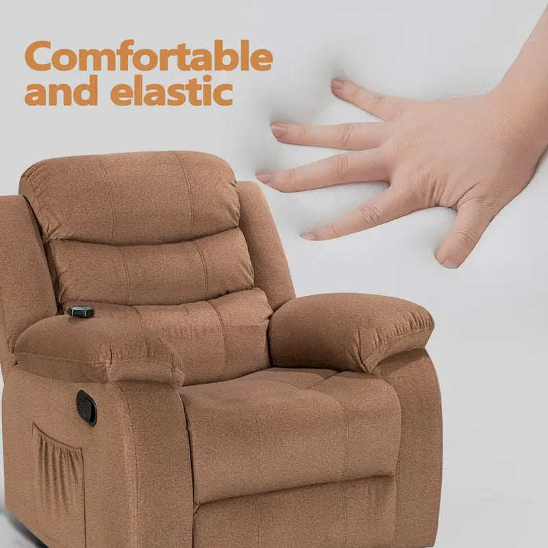Fauteuil Inclinable Moelleux avec Fonction Massage et Chaleur
