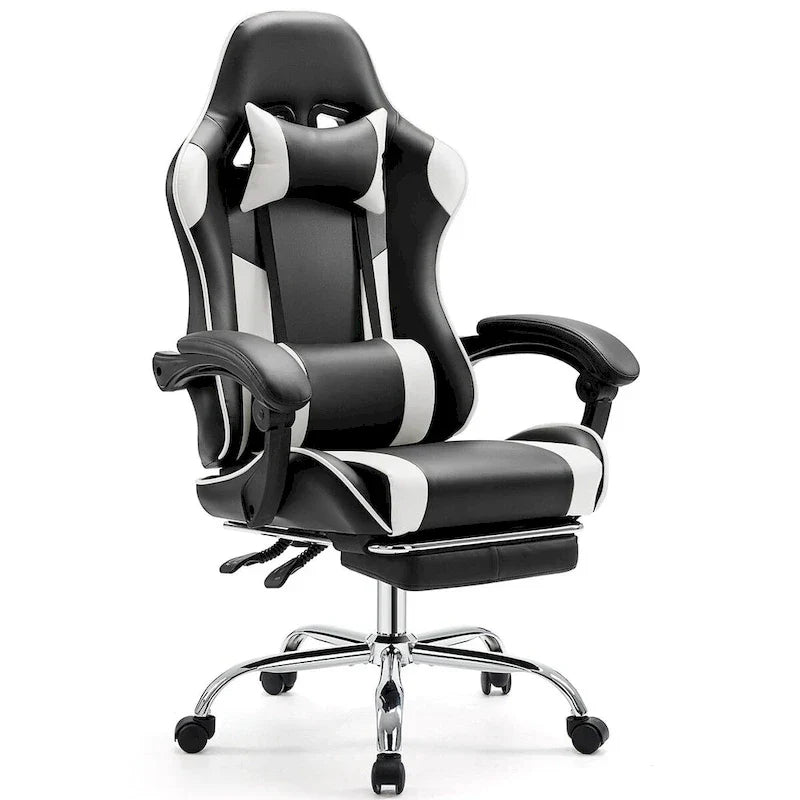 Chaise de bureau de jeu pivotante en cuir PU