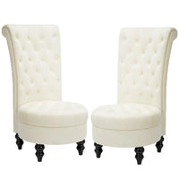 AVAWING Lot de 2 chaises de trône royales rembourrées et pieds en bois d'hévéa