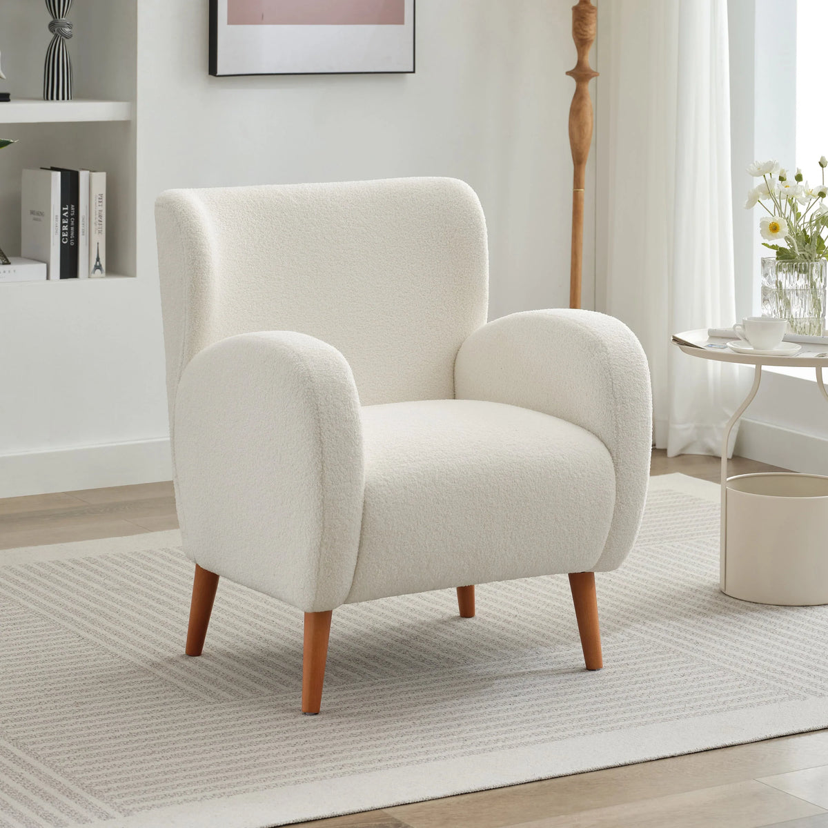 Fauteuil club capitonné moderne avec accoudoirs, canapé simple