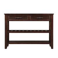Table console de 42 po avec tiroirs et étagères à niveaux