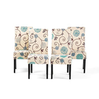 Chaises de salle à manger tapissées à motifs Pertica (lot de 4) par Christopher Knight Home