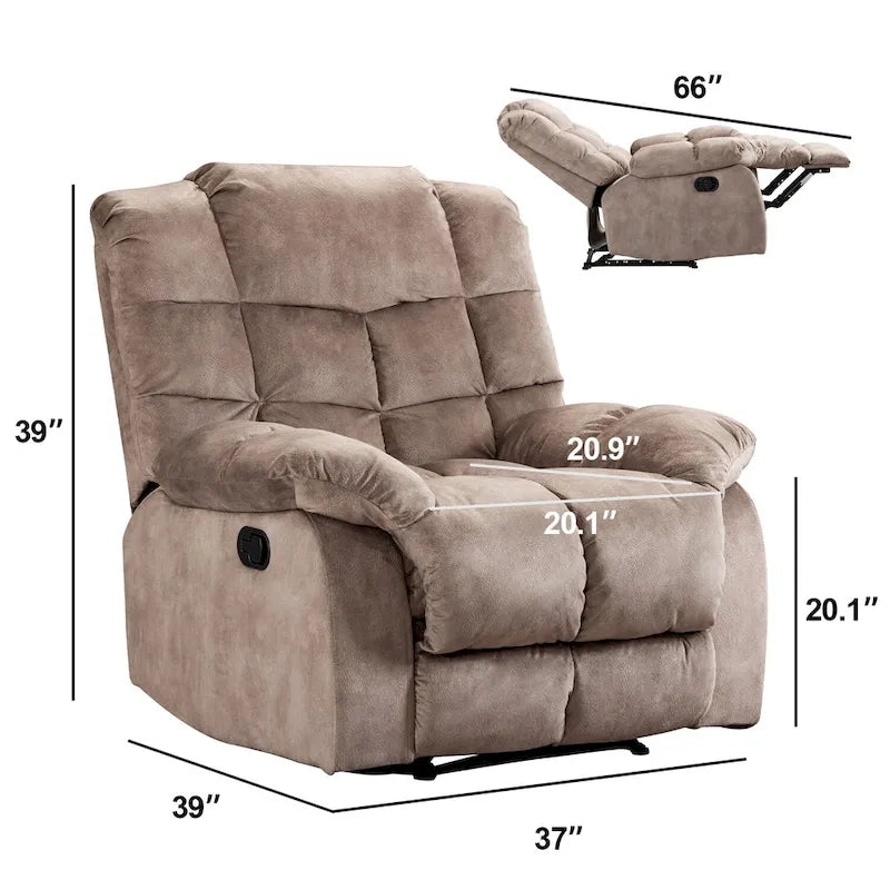 Fauteuil inclinable ergonomique surrembourré manuel