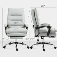 Vinsetto Chaise de bureau de massage inclinable chauffante à vibration en microfibre