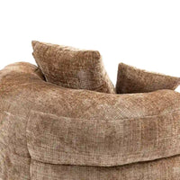 Canapé paresseux à dossier haut en chenille avec 3 coussins et pouf surdimensionné