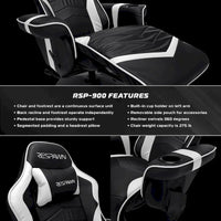 Fauteuil inclinable de jeu - Chaise de jeu inclinable avec repose-pieds