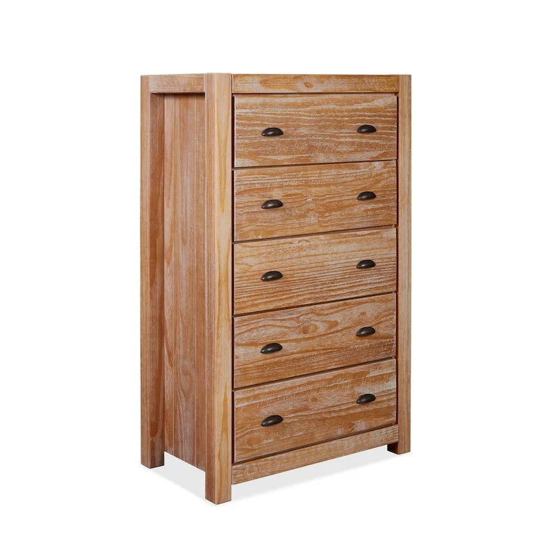 Grain Wood Furniture Montauk Coffre 5 tiroirs en bois massif