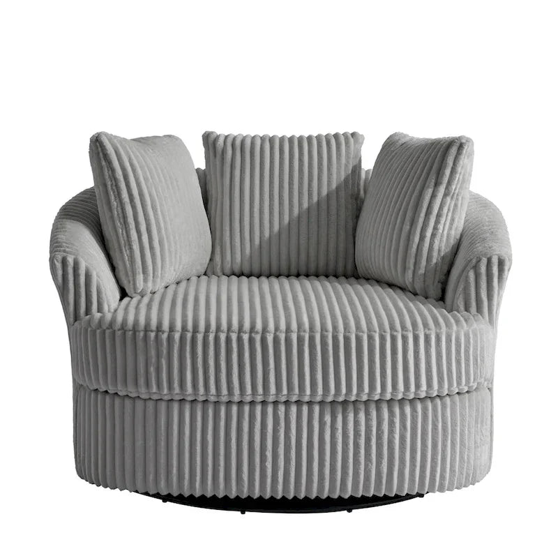 DREAMSIDEA Lot de 2 fauteuils pivotants recouverts de tissu, accoudoirs encastrés