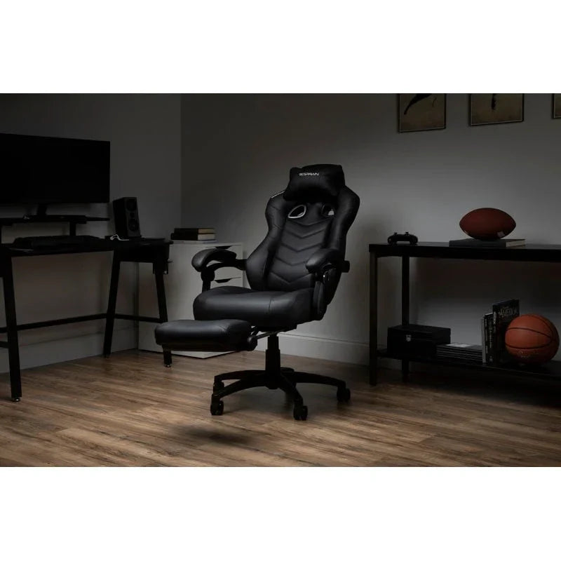 Chaise de jeu RESPAWN 110 Pro - Chaise de jeu avec repose-pieds, chaise de bureau ergonomique