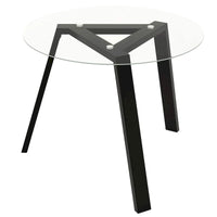 Table de salle à manger ronde en verre Costway 36" pour 4 personnes avec plateau en verre trempé - Voir détails