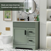 Wavy Line Ensemble meuble-lavabo de salle de bain 30/36/48 avec vasque & robinet