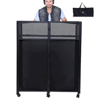 Ensemble de table de cabine DJ portable avec éclairage intégré, étui de transport robuste et dimensions compactes 40x20 pouces