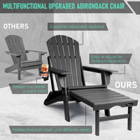 Chaise Adirondack pliante et réglable Vrakae avec ottoman
