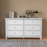 Commode de chambre à coucher en bois à 6 tiroirs profonds