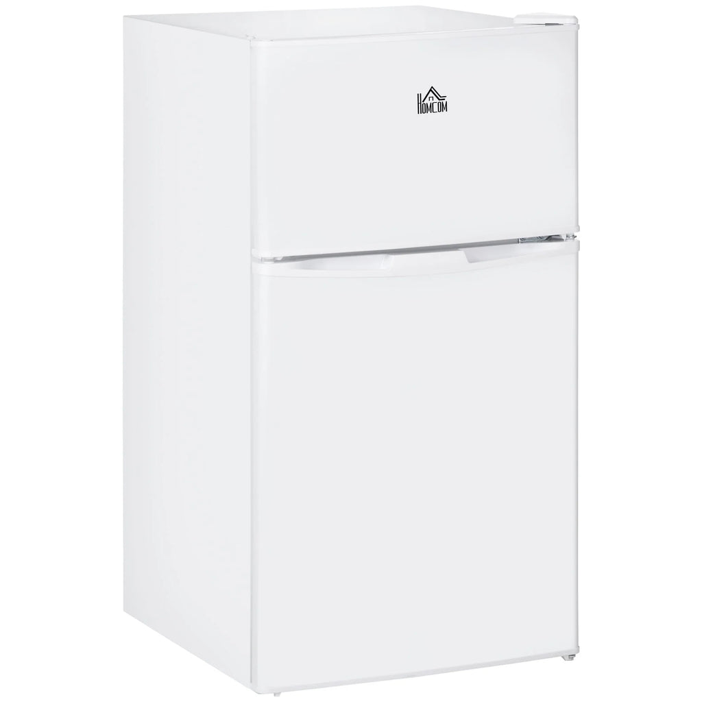HOMCOM Mini-réfrigérateur double porte avec congélateur, réfrigérateur compact 3.2 pi³ avec étagère réglable, thermostat réglable