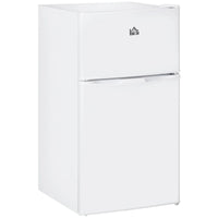 HOMCOM Mini-réfrigérateur double porte avec congélateur, réfrigérateur compact 3.2 pi³ avec étagère réglable, thermostat réglable
