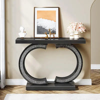 Console argentée, 39 table d'entrée à miroir pour entrée