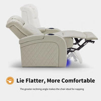 MCombo Fauteuil inclinable électrique avec appui-tête réglable, siège de home cinéma double moteur avec port USB, cuir respirant HTS411