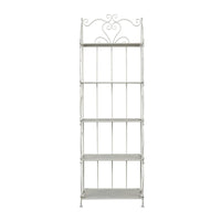 Étagère de boulanger pliante haute en métal à volutes, intérieure et extérieure, 5 étagères - Or ou blanc - Roche River Decor