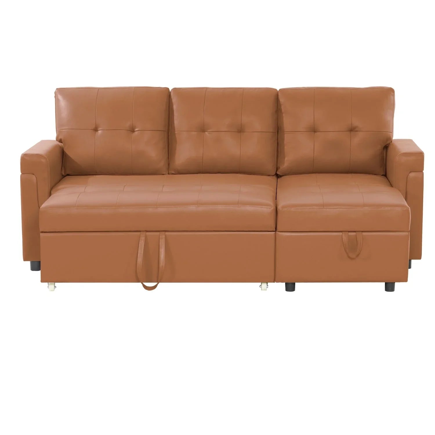 Canapé sectionnel convertible réversible avec lit escamotable, méridienne de rangement dissimulée et pieds durables