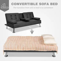 Canapé Futon Convertible Homall avec Porte-gobelets et Oreillers