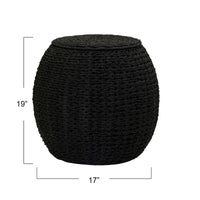 Table d'appoint avec panier de rangement en osier tressé à la main Household Essentials - 17,0 L x 17,0 l x 19,0 H