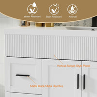 Wavy Line Ensemble meuble-lavabo de salle de bain 30/36/48 avec vasque & robinet