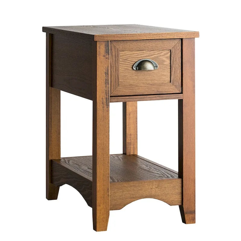 Ensemble de 2 tables d'appoint contemporaines compactes Gymax avec tiroir - 13 X 22 X 23 (L X l X H)