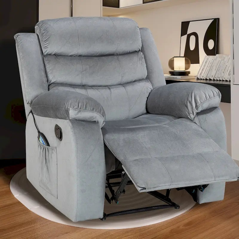 Fauteuil Inclinable Moelleux avec Fonction Massage et Chaleur