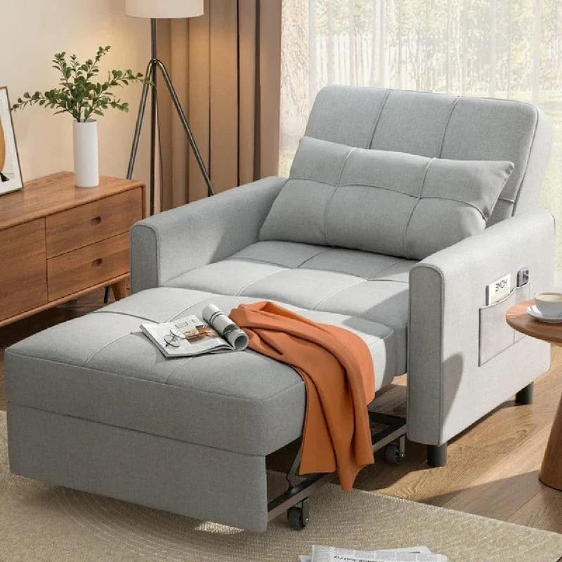 Canapé-lit réglable 3 en 1, fauteuil-canapé escamotable, lit pliant convertible pour salon
