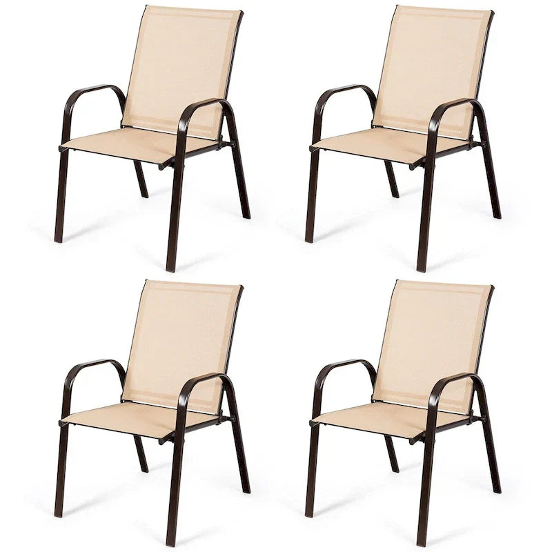 Costway Lot de 4 chaises de jardin et de terrasse avec accoudoirs – Voir détails