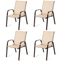 Costway Lot de 4 chaises de jardin et de terrasse avec accoudoirs – Voir détails