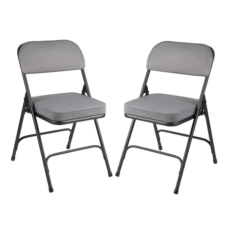Chaise pliante de luxe matelassée en tissu de la collection Bernadine de Hampden Furnishings, lot de 2