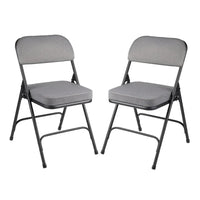 Chaise pliante de luxe matelassée en tissu de la collection Bernadine de Hampden Furnishings, lot de 2