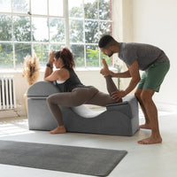 Avana Kami Méridienne convertible / yoga & massage - ottoman 2 en 1 avec fauteuil de yoga escamotable dissimulé, microvelours - N/A
